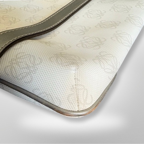 Auth LOEWE Anagram - Silver and Light gray White PVC Leather Women's Tote Bag - Picture 7 of 11